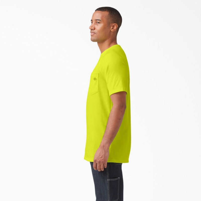 Green Men's Dickies Cooling Short Sleeve Pocket T-Shirt | VKB346217