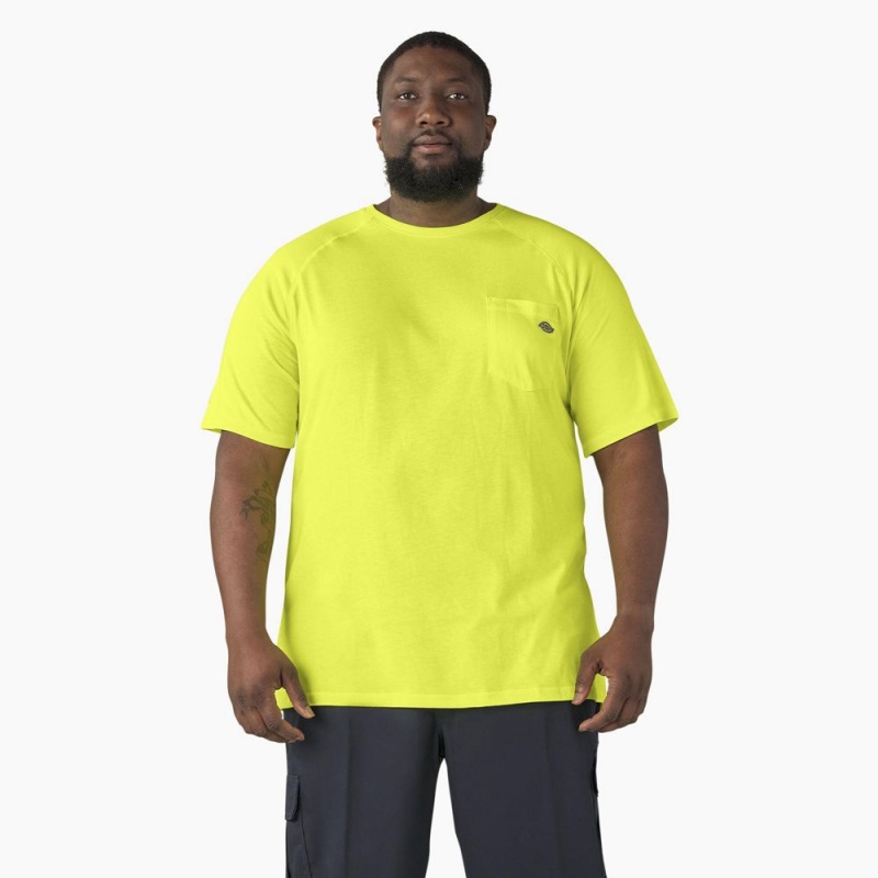 Green Men's Dickies Cooling Short Sleeve Pocket T-Shirt | VKB346217