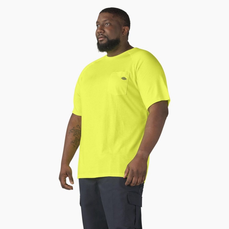 Green Men's Dickies Cooling Short Sleeve Pocket T-Shirt | VKB346217