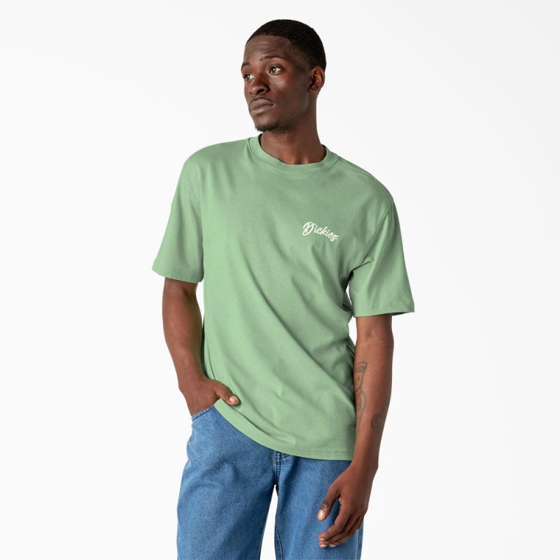 Green Men's Dickies Dighton Graphic T-Shirt | UBI051783