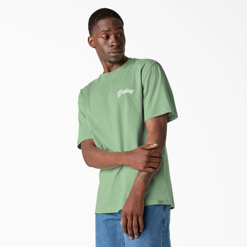 Green Men's Dickies Dighton Graphic T-Shirt | UBI051783