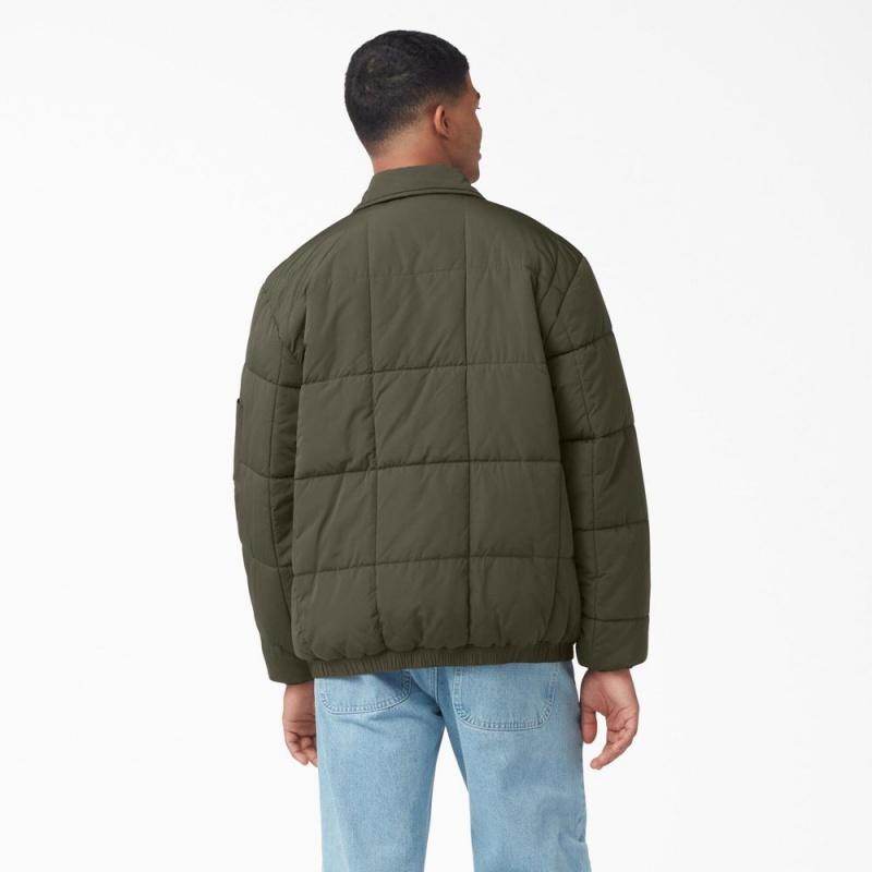 Green Men's Dickies Eisenhower Puffer Jacket | MFA123874