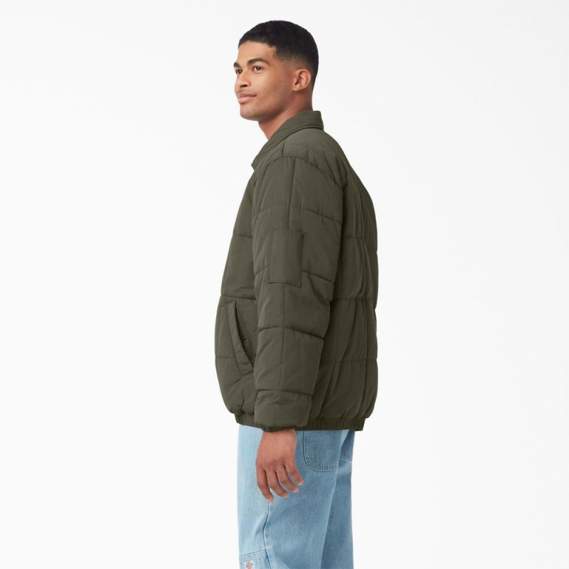 Green Men's Dickies Eisenhower Puffer Jacket | MFA123874