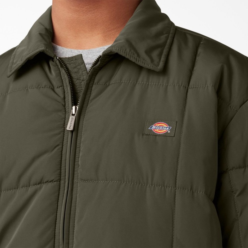 Green Men's Dickies Eisenhower Puffer Jacket | MFA123874