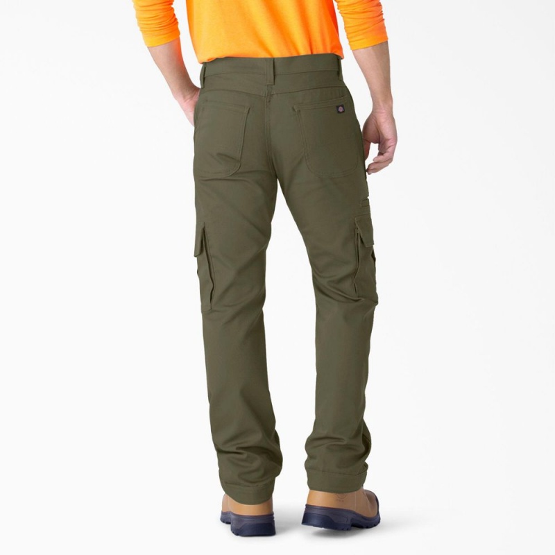 Green Men's Dickies FLEX DuraTech Relaxed Fit Duck Cargo Pants | VQH903185