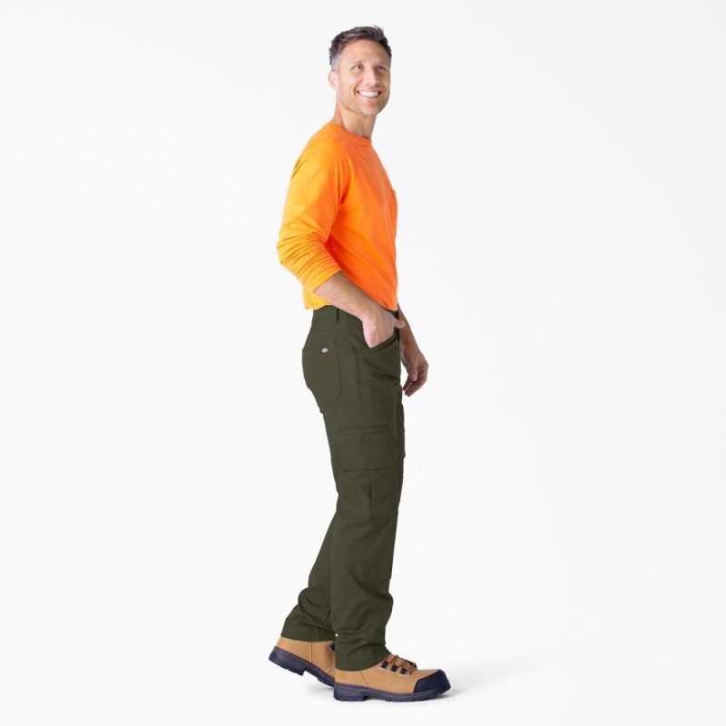 Green Men's Dickies FLEX DuraTech Relaxed Fit Duck Cargo Pants | VQH903185