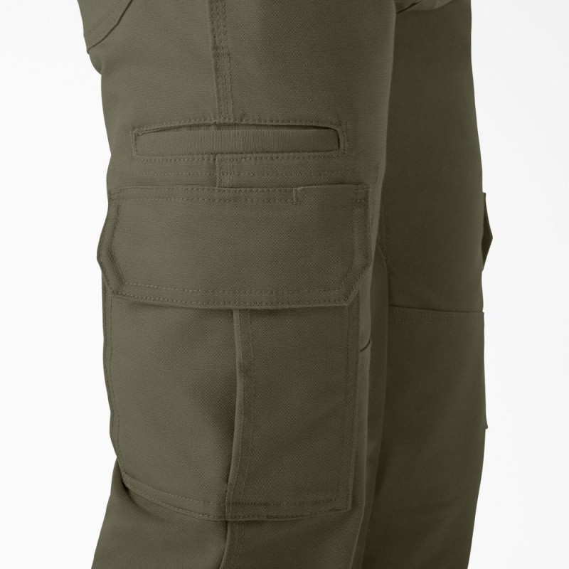 Green Men's Dickies FLEX DuraTech Relaxed Fit Duck Cargo Pants | VQH903185