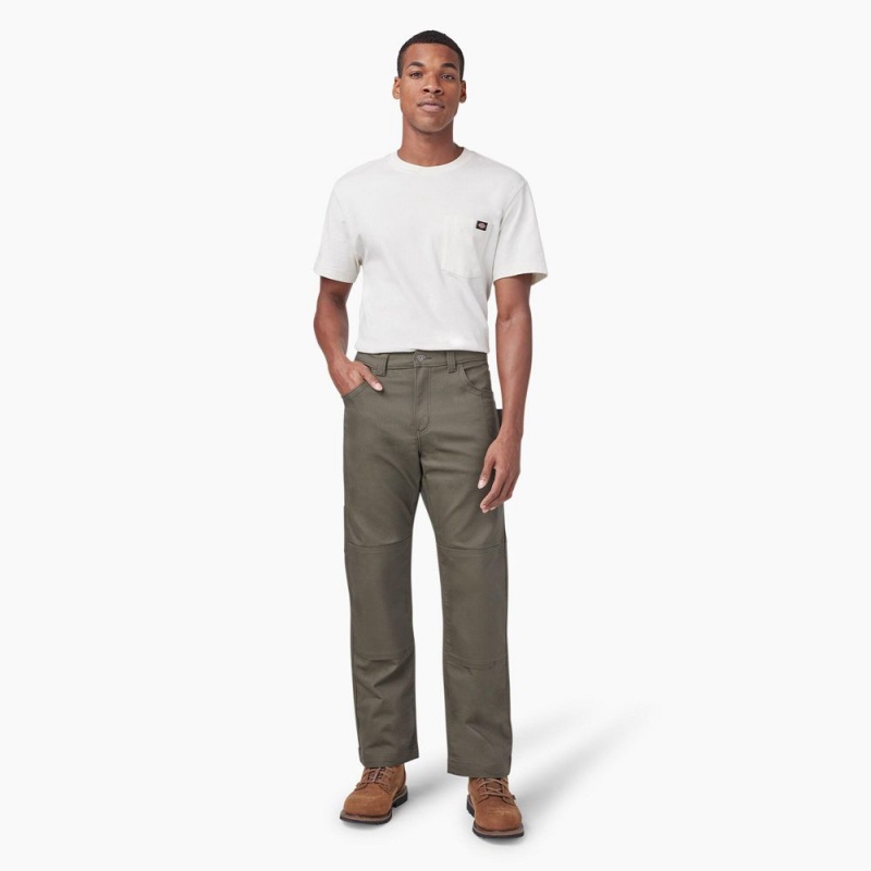 Green Men's Dickies FLEX DuraTech Relaxed Fit Duck Pants | RJB423718