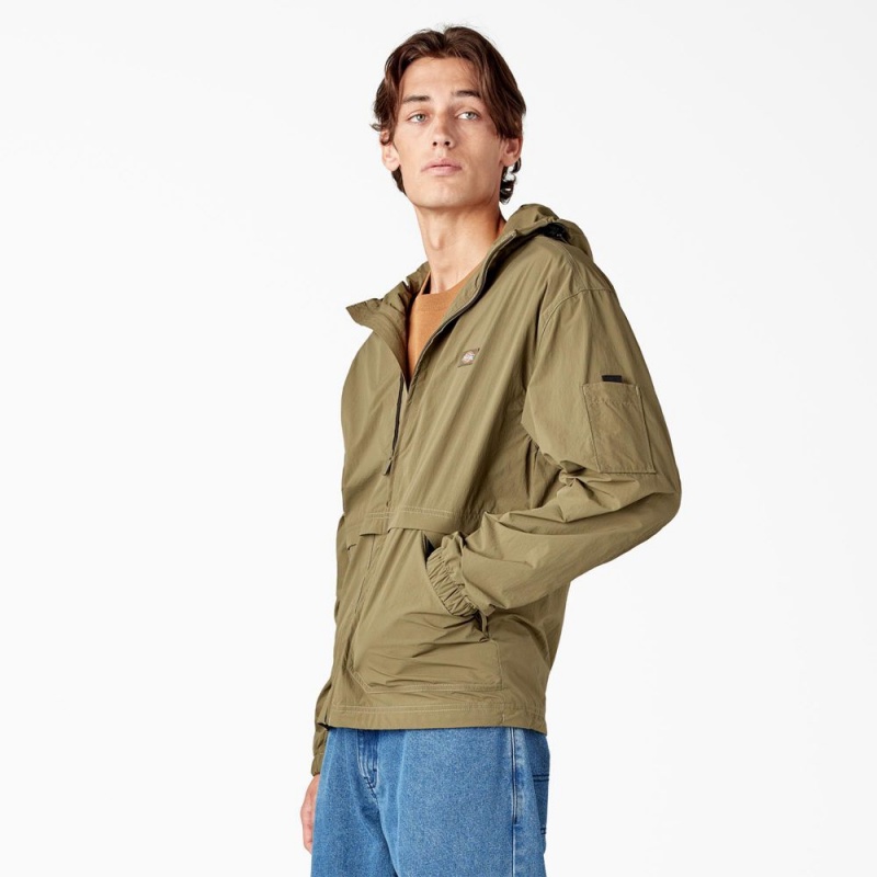 Green Men's Dickies Jackson Windbreaker Jacket | CXY013964