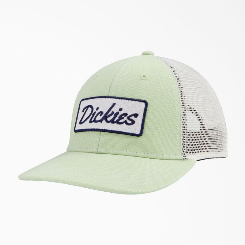 Green Men\'s Dickies Patch Logo Trucker Cap | NWR395876