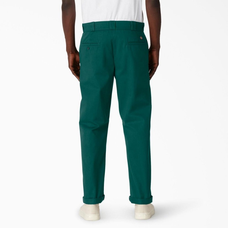 Green Men's Dickies Regular Fit Cuffed Work Pants | SCB132806