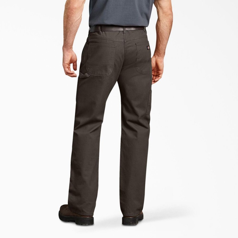 Green Men's Dickies Relaxed Fit Duck Carpenter Pants | UTM695314