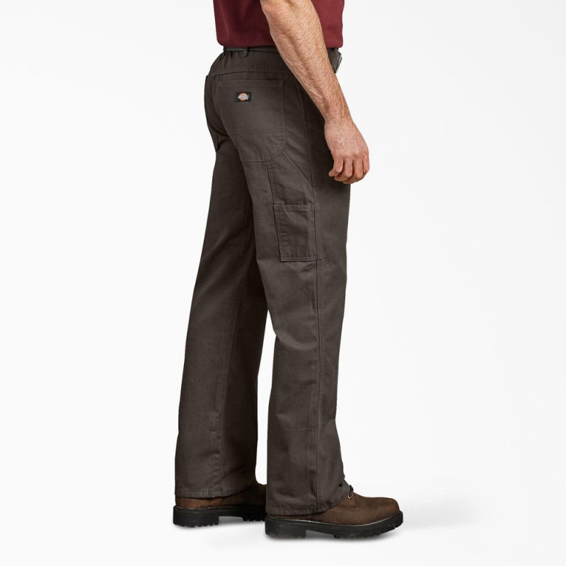 Green Men's Dickies Relaxed Fit Duck Carpenter Pants | UTM695314