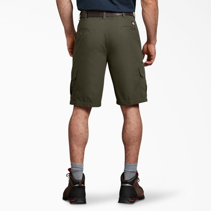 Green Men's Dickies Relaxed Fit Ripstop Cargo Shorts | SVR184350