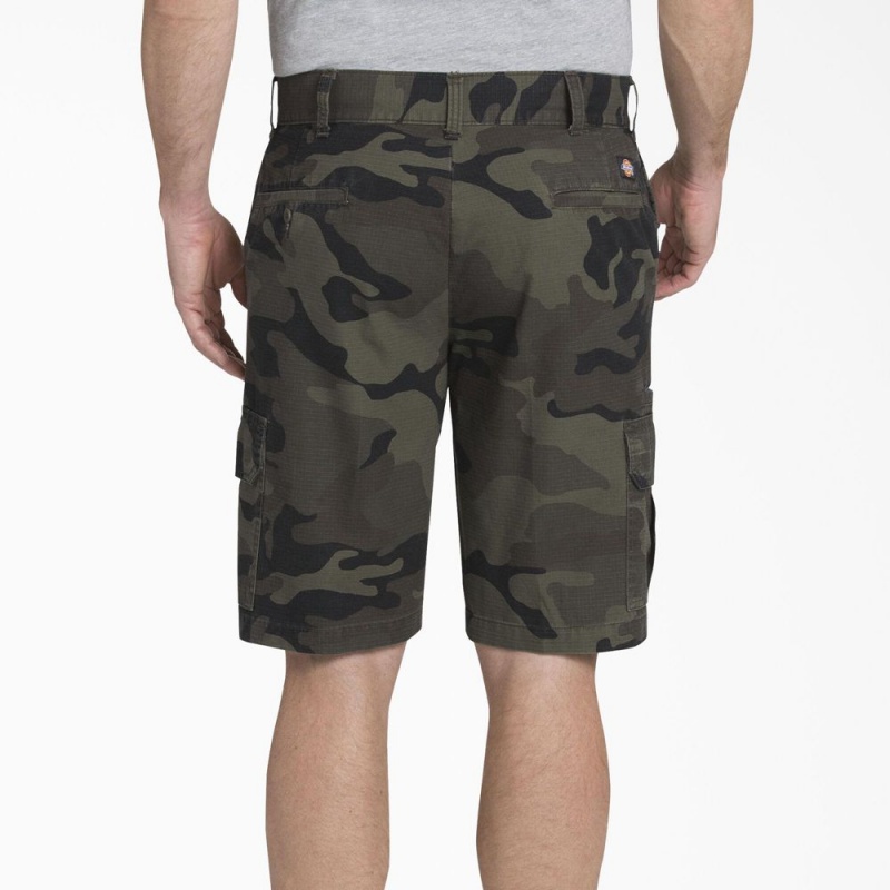 Green Men's Dickies Relaxed Fit Ripstop Cargo Shorts | MYJ325048