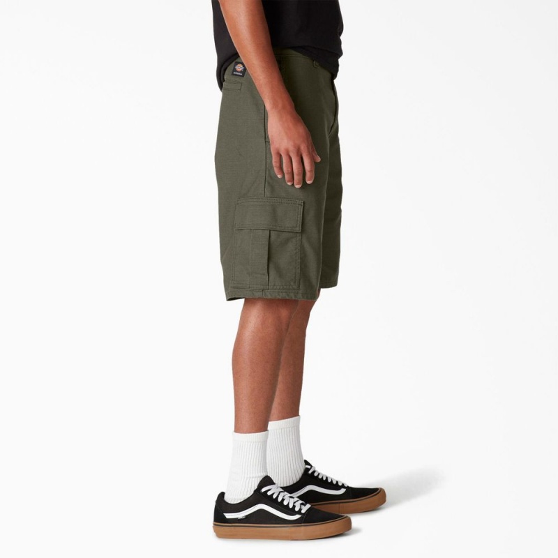 Green Men's Dickies Skateboarding Regular Fit Cargo Shorts | NLU961482