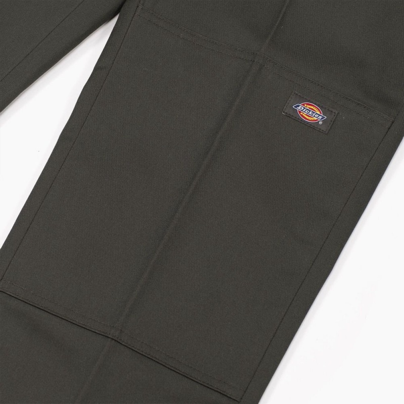 Green Men's Dickies Slim Straight Fit Double Knee Pants | KMT609521