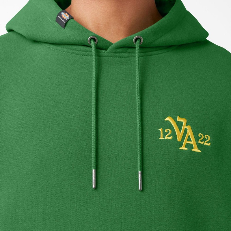 Green Men's Dickies Vincent Alvarez Embroidered Hoodie | ZDO058164