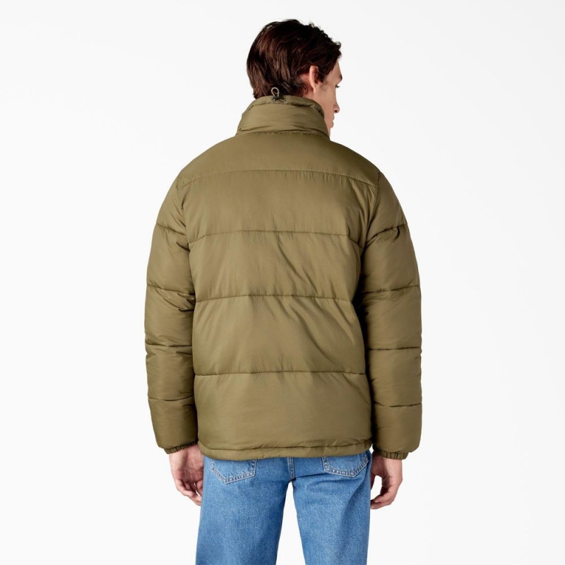 Green Men's Dickies Waldenburg Puffer Jacket | VOK516247