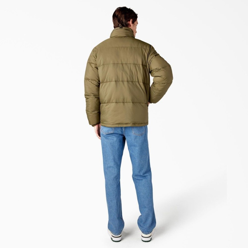 Green Men's Dickies Waldenburg Puffer Jacket | VOK516247