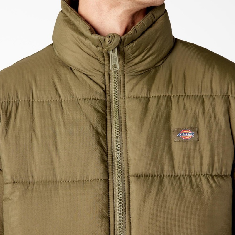 Green Men's Dickies Waldenburg Puffer Jacket | VOK516247