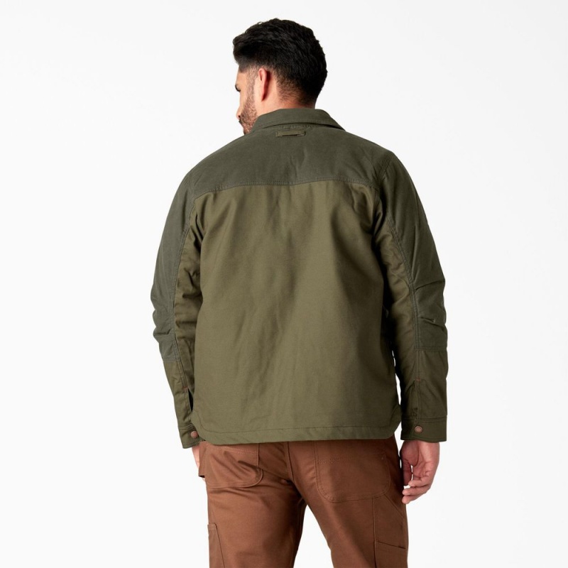 Green Men's Dickies Waxed Canvas Service Jacket | AVF674125