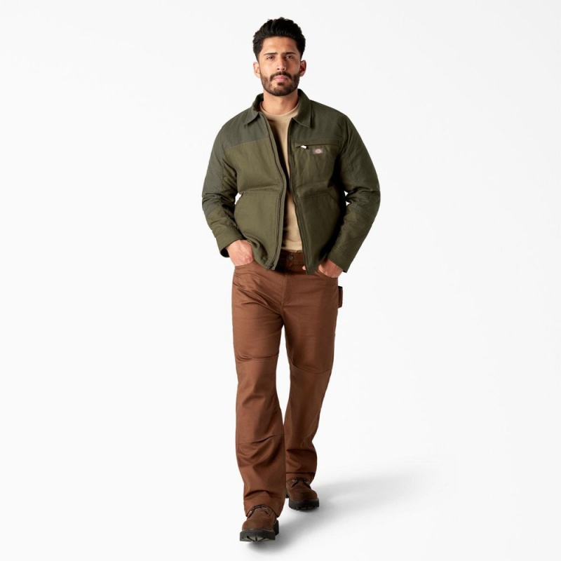 Green Men's Dickies Waxed Canvas Service Jacket | AVF674125