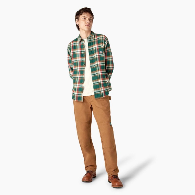 Green Men's Dickies x Jameson Flannel Shirt | GNY361247