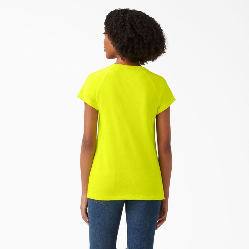 Green Women's Dickies Cooling Short Sleeve Pocket T-Shirt | TSV520481