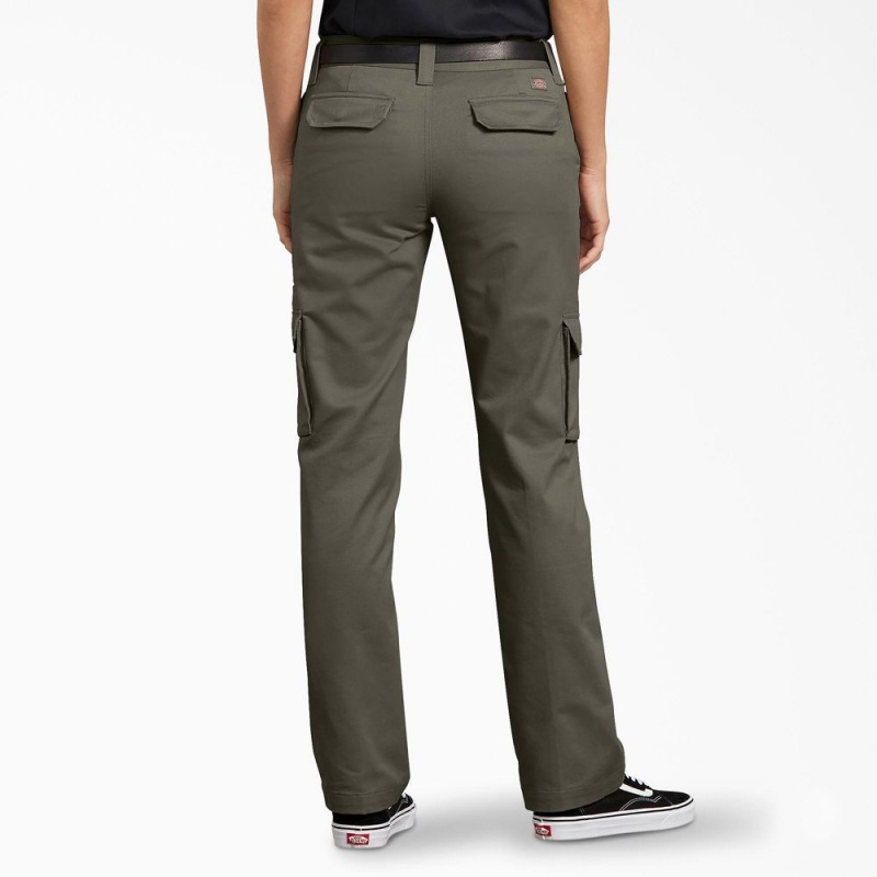 Green Women's Dickies FLEX Relaxed Fit Cargo Pants | JUH234805