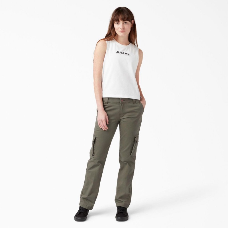 Green Women's Dickies FLEX Relaxed Fit Cargo Pants | JUH234805