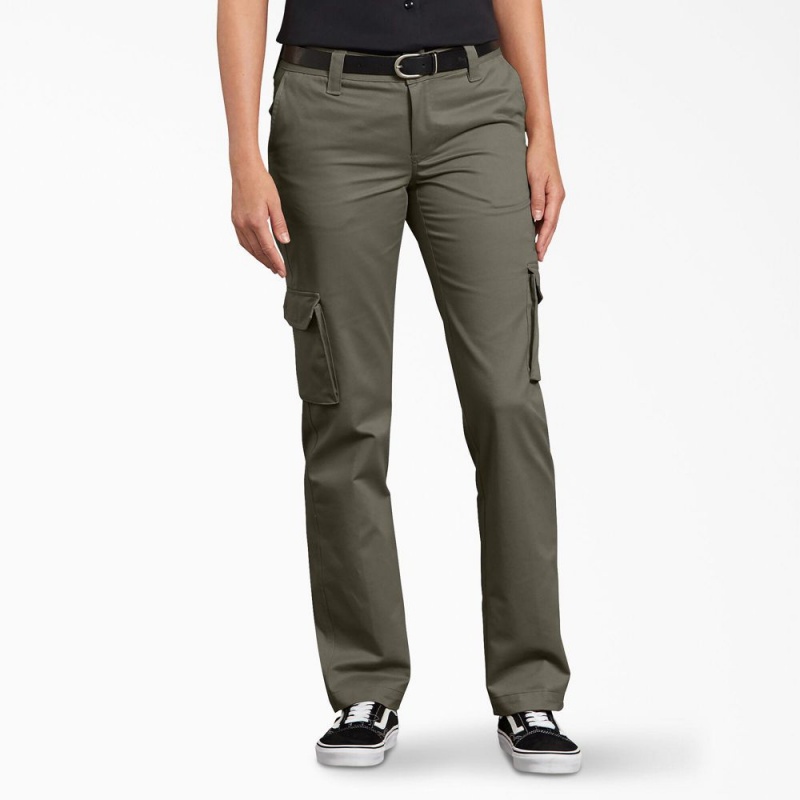 Green Women\'s Dickies FLEX Relaxed Fit Cargo Pants | JUH234805