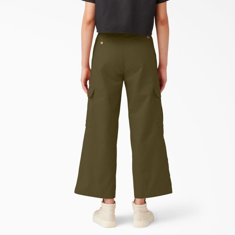 Green Women's Dickies Regular Fit Cargo Pants | JEY629317