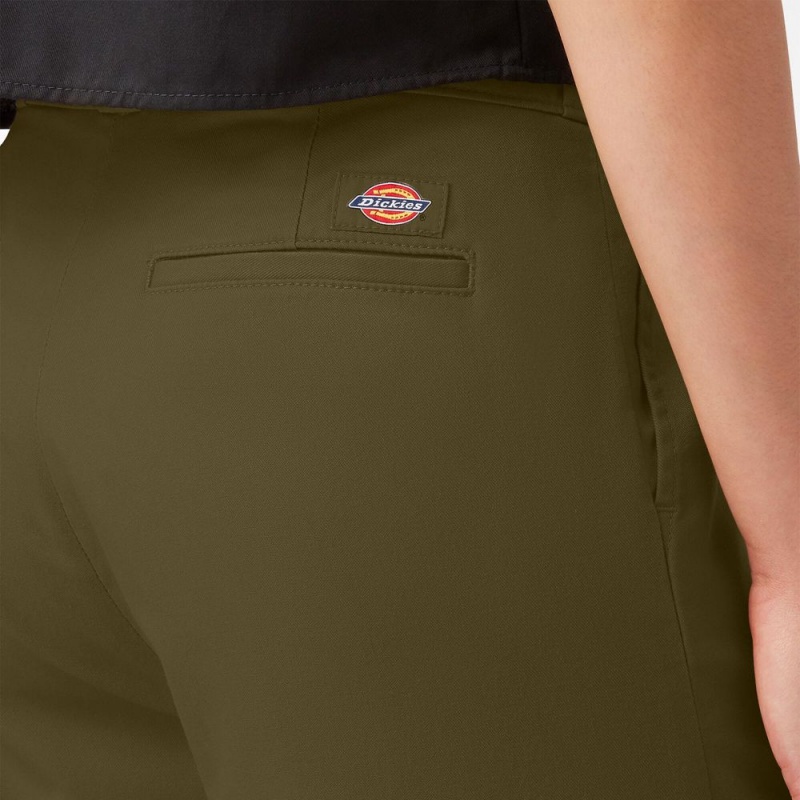 Green Women's Dickies Regular Fit Cargo Pants | JEY629317