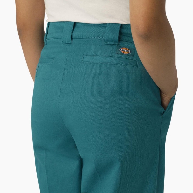 Green Women's Dickies Regular Fit Wide Leg Work Pants | XEC512037