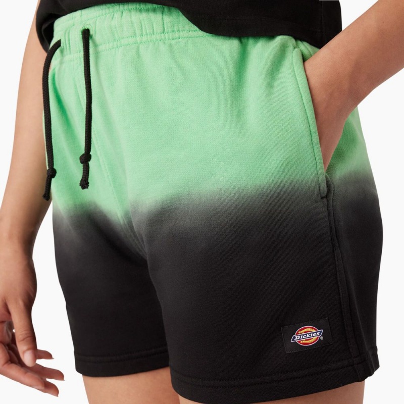 Green Women's Dickies Relaxed Fit Ombre Knit Shorts | DBY168209