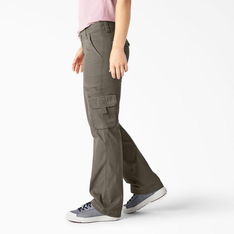 Green Women's Dickies Relaxed Fit Straight Leg Cargo Pants | PKC295761