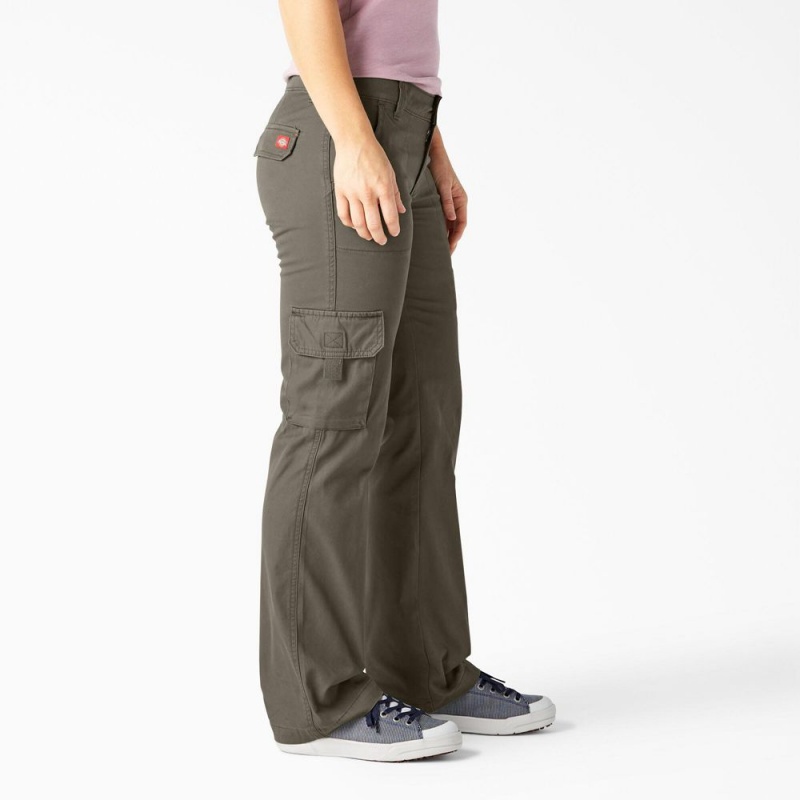 Green Women's Dickies Relaxed Fit Straight Leg Cargo Pants | PKC295761