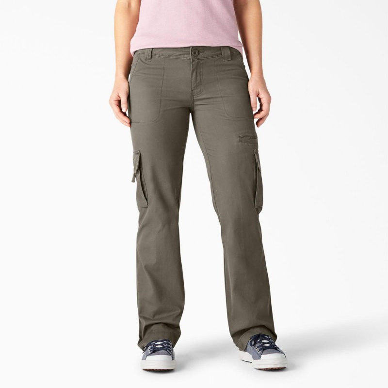 Green Women\'s Dickies Relaxed Fit Straight Leg Cargo Pants | PKC295761