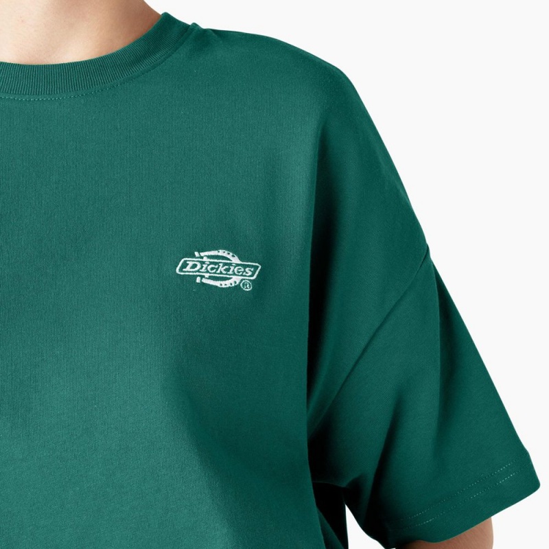 Green Women's Dickies Summerdale Short Sleeve T-Shirt | UXC531246