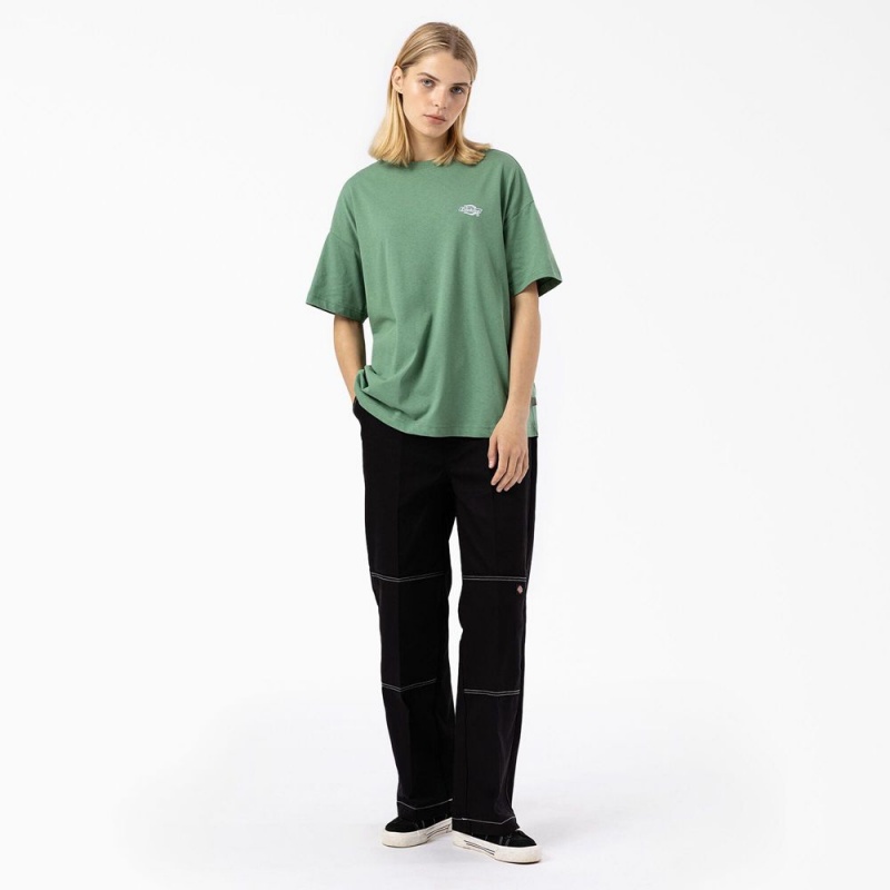 Green Women's Dickies Summerdale Short Sleeve T-Shirt | ABU504371