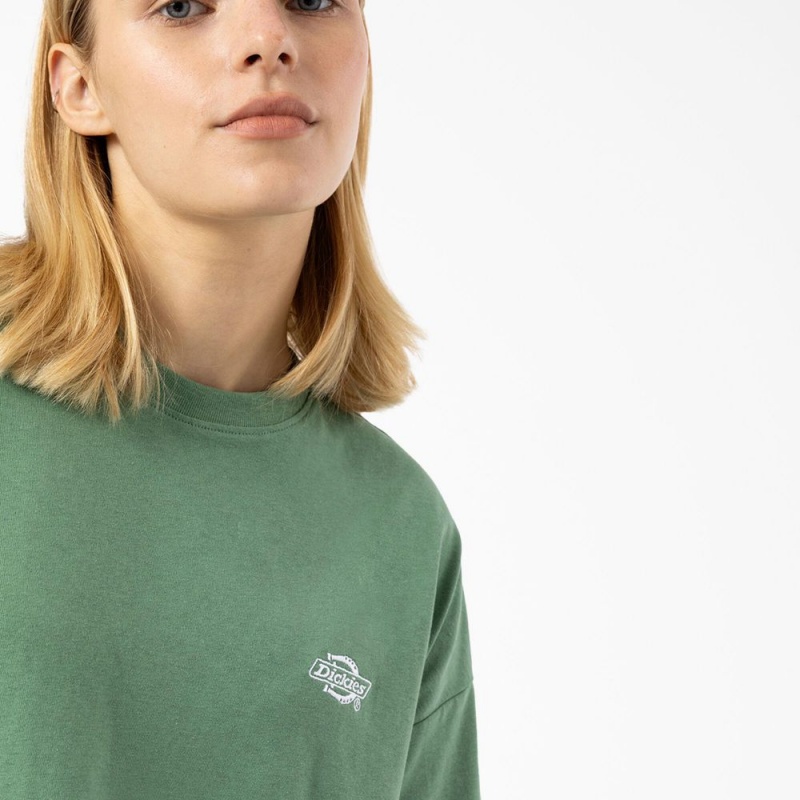 Green Women's Dickies Summerdale Short Sleeve T-Shirt | ABU504371