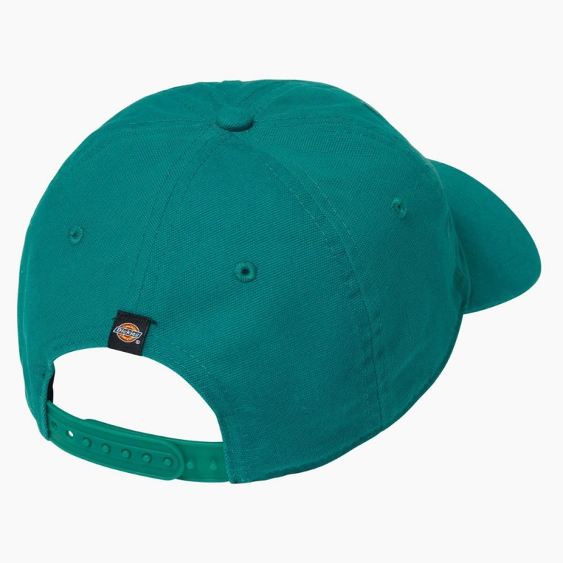 Green Women's Dickies Washed Canvas Cap | JDC284917