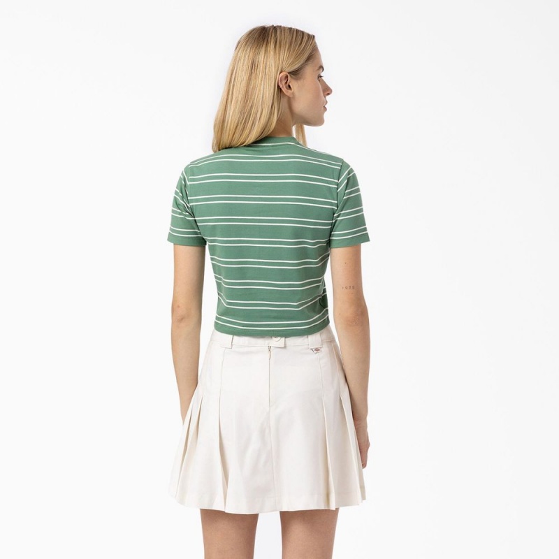 Green Women's Dickies Westover Striped T-Shirt | RJB481753