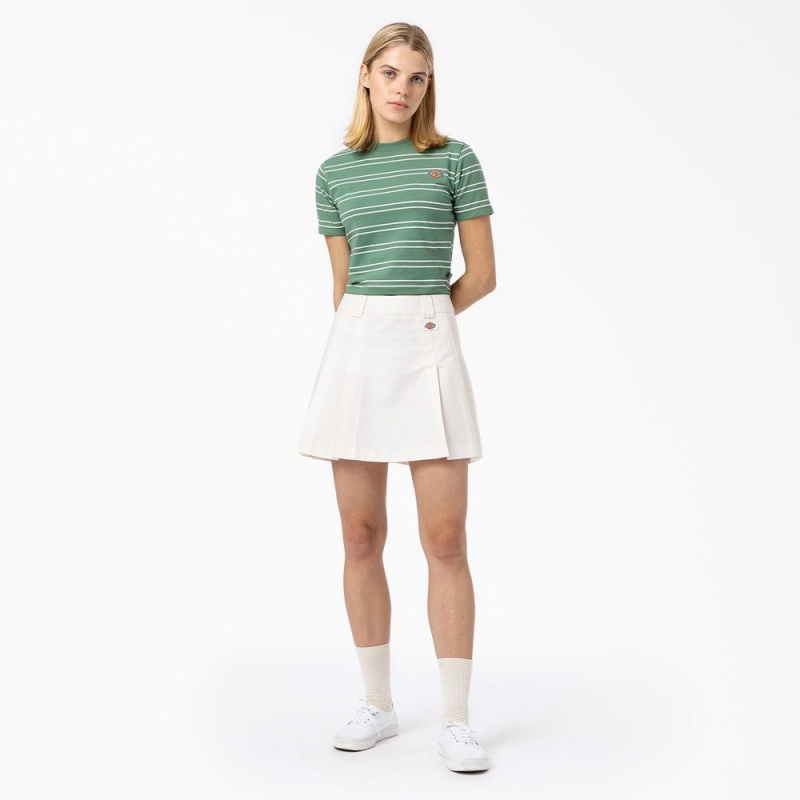 Green Women's Dickies Westover Striped T-Shirt | RJB481753