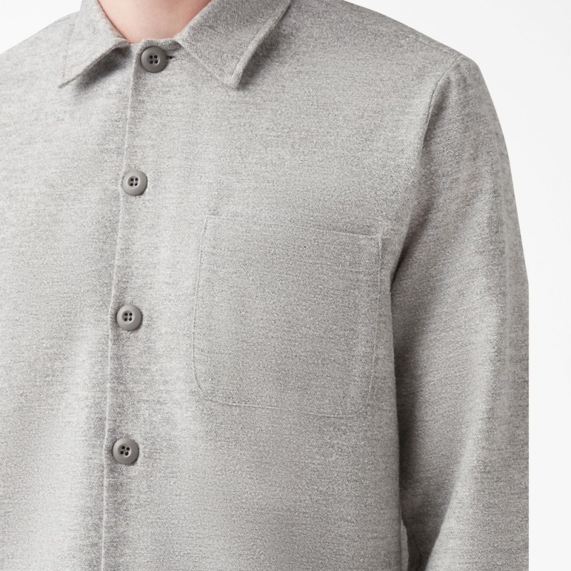 Grey Men's Dickies 1922 Long Sleeve Shirt | OKW064257