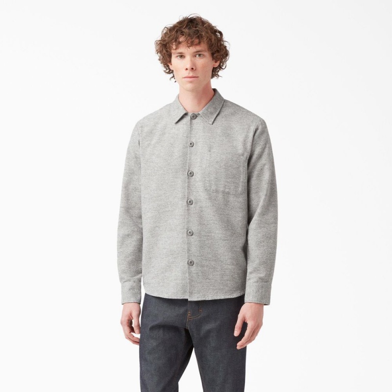 Grey Men\'s Dickies 1922 Long Sleeve Shirt | OKW064257