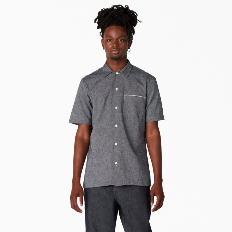 Grey Men\'s Dickies 1922 Short Sleeve Shirt | LPN643982