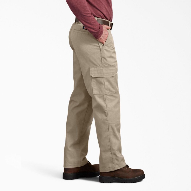 Grey Men's Dickies Active Waist Regular Fit Cargo Pants | RZM058317