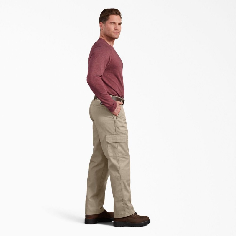 Grey Men's Dickies Active Waist Regular Fit Cargo Pants | RZM058317